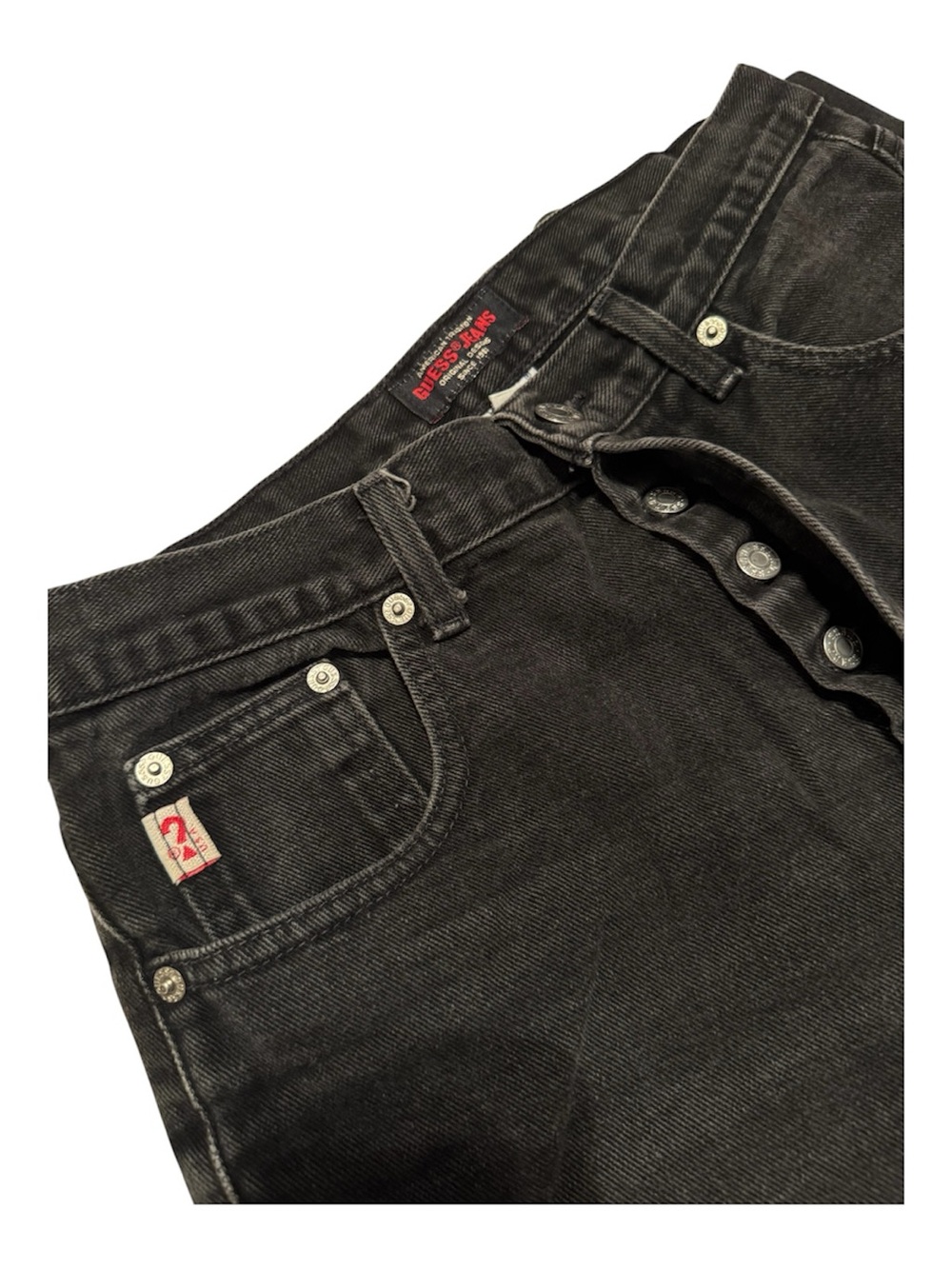 Vintage Late 80s / Early 90s GUESS Mom Jeans - Black Denim Size 29 High-Waisted